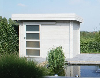 Abri (chalet) de jardin en bois toit plat MODERN-PANNEAUX - Gardival